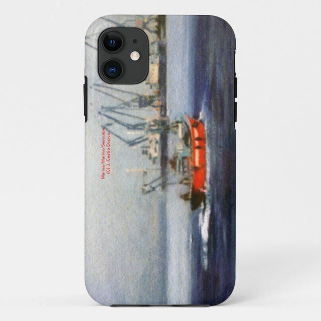 Capa Para iPhone 11 Marina/Mariña/Seascape (Verso)