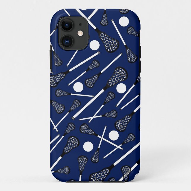 Capa Para iPhone 11 Marinho azul de lacrosse (Verso)