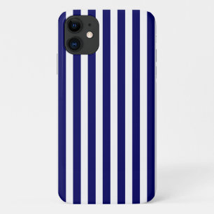 Capa Para iPhone 11 Marinho azul e faixas brancas de doces