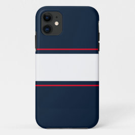 Capa Para iPhone 11 Marinho Vermelho Branco Brilhante  Blue Racing Str
