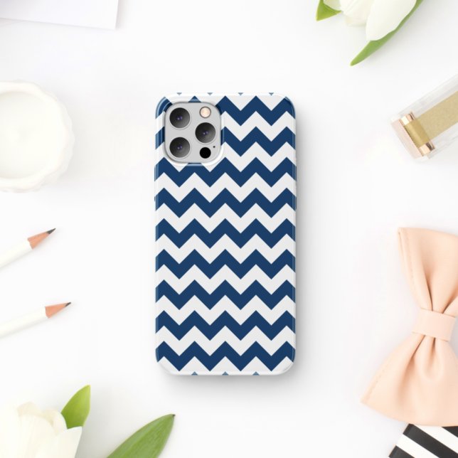 Capa Para iPhone 11 Marinho Zigzag, Marinho Chevron, Padrão Geométrico (Criador carregado)