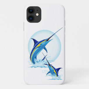 Capa Para iPhone 11 Marlin Azul Saltando do Oceano