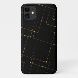 Capa Para iPhone 11 Mármore Preto e Dourado Elegante