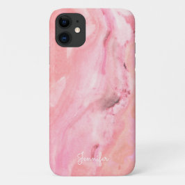 Capa Para iPhone 11 Mármore Rosa Bebê