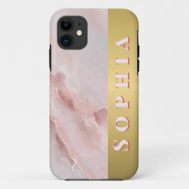 Capa Para iPhone 11 Mármore Rosa Personalizado para Presente de Ocorrê