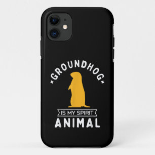 Capa Para iPhone 11 Marmota é meu Animal Espiritual Divertido Roedor