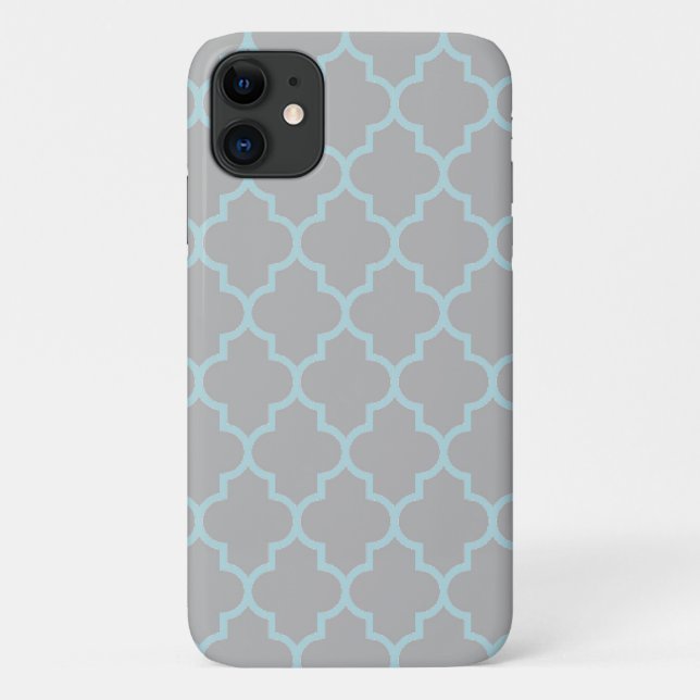 Capa Para iPhone 11 Marroquino Trellis, Latticework, Quatrefoil, Latti (Verso)