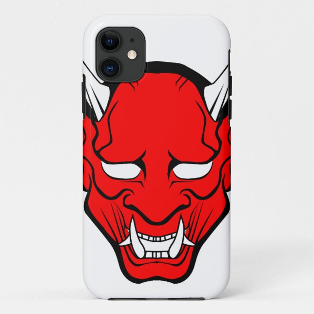 Capa Para iPhone 11 Máscara Vermelha Japonesa Hannya (Verso)