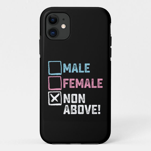 Capa Para iPhone 11 Masculino Feminino Não Acima! Engraçado Transexual (Verso)