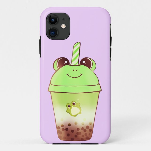 Capa Para iPhone 11 Matcha Bubble Tea Milk Tea Sapo (Verso)