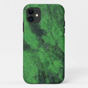 Capa Para iPhone 11 Mate de pedra verde-mármore com maçã dura