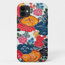 Capa Para iPhone 11 Matéria têxtil japonesa do quimono do vintage