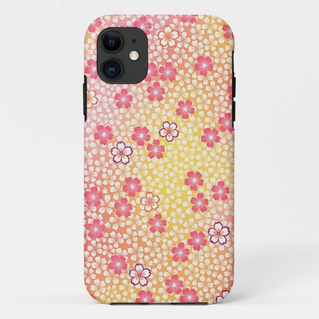 Capa Para iPhone 11 Matéria têxtil japonesa do QUIMONO, teste padrão (Verso)