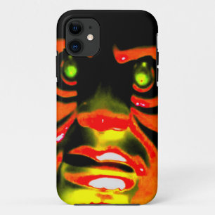 Capa Para iPhone 11 Mau Face Halloween Vermelha Cara Assustadora Olhos