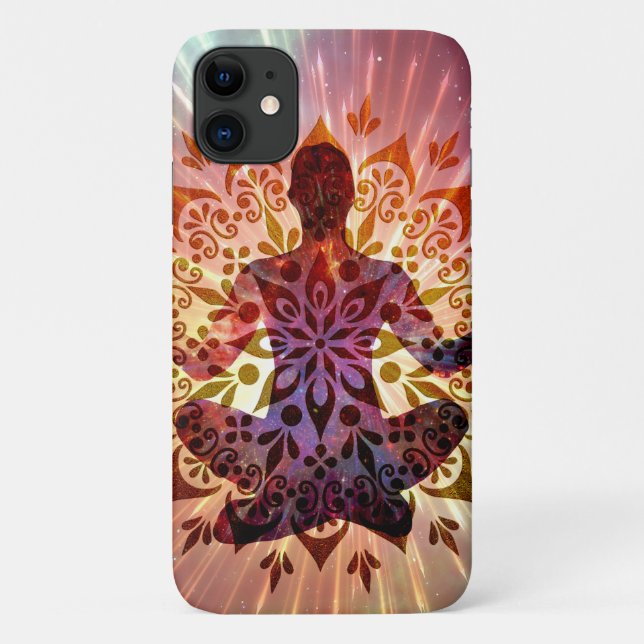 Capa Para iPhone 11 Meditação Zen Yoga Lotus Mandala Namaste (Verso)