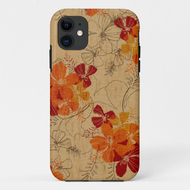 Capa Para iPhone 11 Meia-noite Jardim Havaiano Surfboard iPhone 5 Capa (Verso)