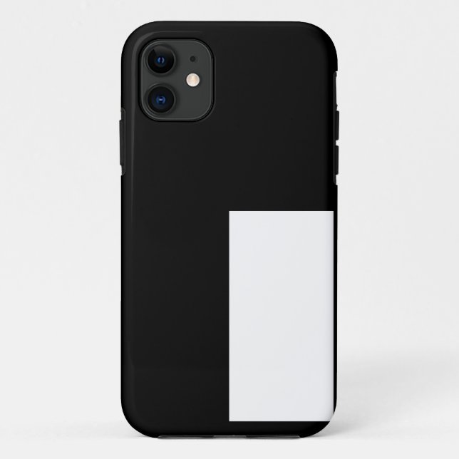Capa Para iPhone 11 meio branco meio preto, meio preto meio branco (Verso)