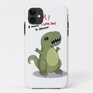 Capa Para iPhone 11 Meios de Rawr eu te amo no dinossauro