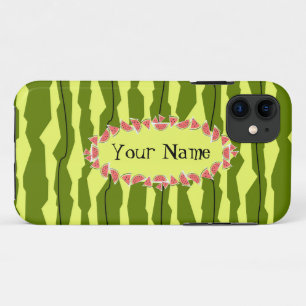 Capa Para iPhone 11 Melancia Blindagem horizontal "Nome" oval