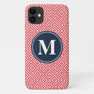 Capa Para iPhone 11 Melancia Cor - de-Marinho Grego Cor-de-rosa Monogr