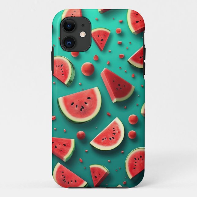 Capa Para iPhone 11 Melancia Fresca e Suculenta (Verso)