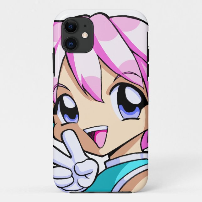 Capa Para iPhone 11 Menina bonito do Anime (Verso)