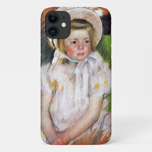 Capa Para iPhone 11 Menina com Boina Branca, Mary Cassatt (Verso)