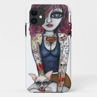 Capa Para iPhone 11 Menina com chihuahua