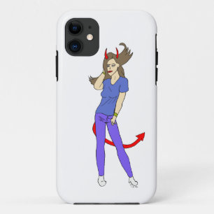 Capa Para iPhone 11 menina diabólica