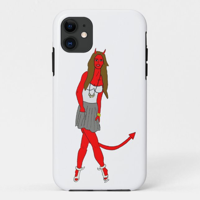 Capa Para iPhone 11 menina diabólica (Verso)