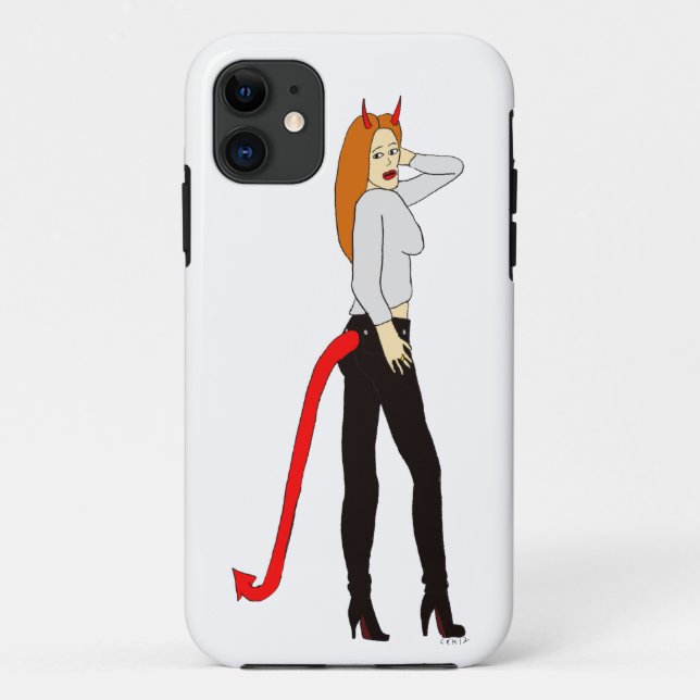 Capa Para iPhone 11 menina diabólica (Verso)
