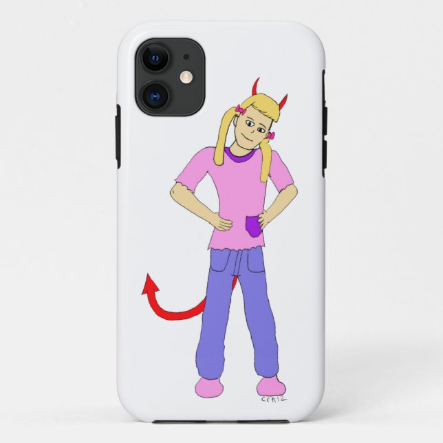 Capa Para iPhone 11 menina diabólica (Verso)