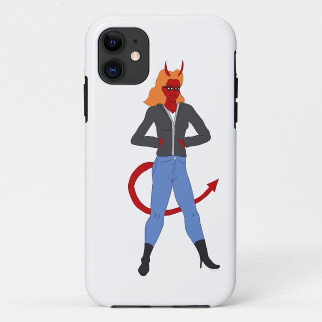 Capa Para iPhone 11 menina diabólica (Verso)