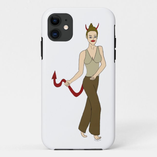Capa Para iPhone 11 menina diabólica (Verso)