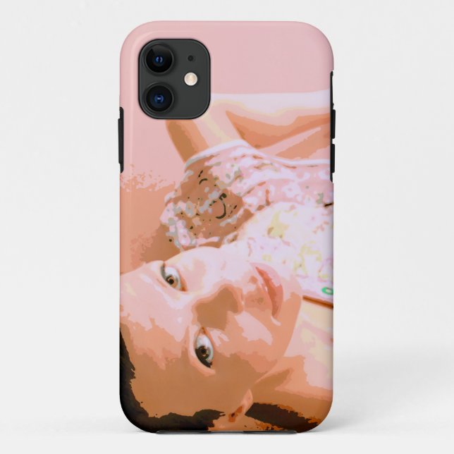 Capa Para iPhone 11 Menina em caso rosa (Verso)