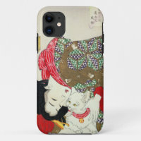 Menina japonesa com gato, Tsukioka Yoshitoshi