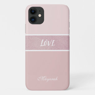 Capa Para iPhone 11 Menina Mínima Rosa Suave