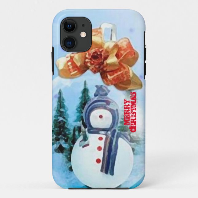 Capa Para iPhone 11 Merry Christmas Snow_iphone5 (Verso)