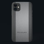 Capa Para iPhone 11 Metais Brutos - Dois matizes - Nome<br><div class="desc">capas de iphone com aparência falsa de metal escovado e um efeito impresso gravado no texto onde você pode adicionar seu nome.</div>
