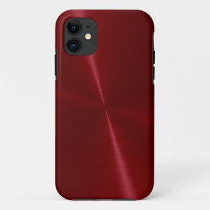 Capa Para iPhone 11 Metal de aço inoxidável brilhante vermelho escur