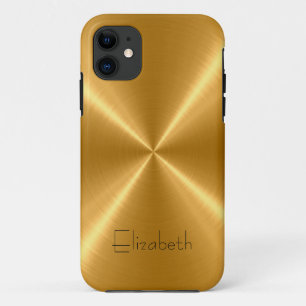 Capa Para iPhone 11 Metal de aço inoxidável Dourado