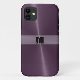 Capa Para iPhone 11 Metal de aço inoxidável roxo 9