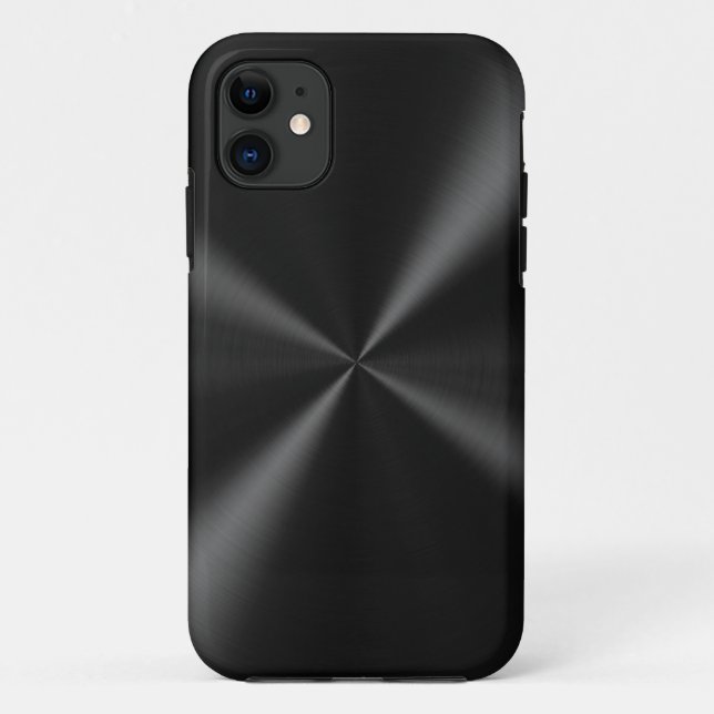 Capa Para iPhone 11 Metal escovado preto (Verso)