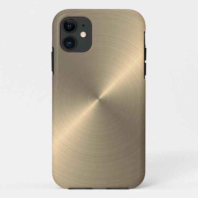 Capa Para iPhone 11 Metálico Dourado radial| Personalizado (Verso)