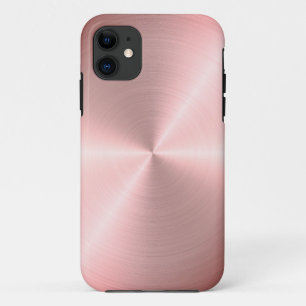 Capa Para iPhone 11 Metálico Radial Rosa Dourado Personalizado
