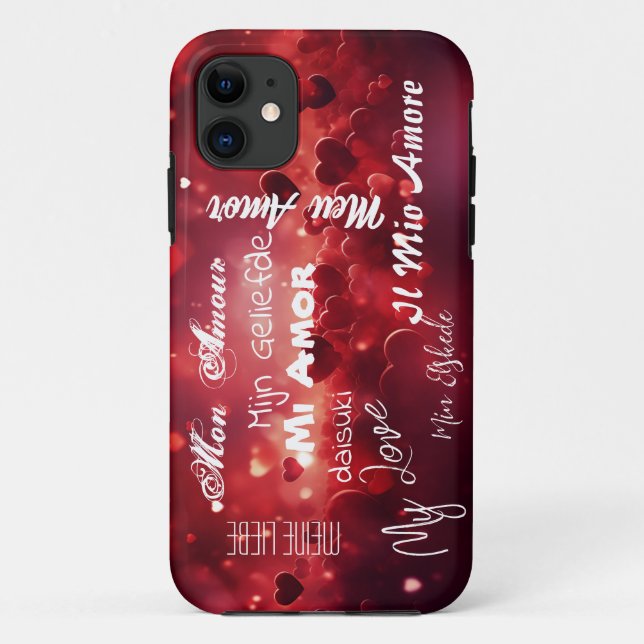 Capa Para iPhone 11 "Meu amor" em diferentes línguas (Verso)