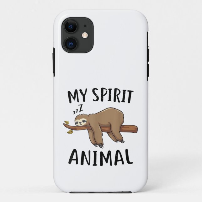 Capa Para iPhone 11 Meu Animal Espiritual Presente Divertido de Pregui (Verso)