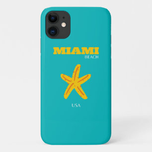 Capa Para iPhone 11 Miami, Miami Beach, Preppy Room, Viagem Art, Retro