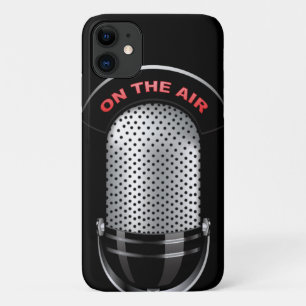 Capa Para iPhone 11 Microfone de rádio Vintage