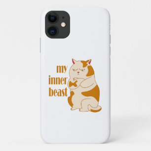 Capa Para iPhone 11 Minha citação motivadora de gato preguiçoso e gord